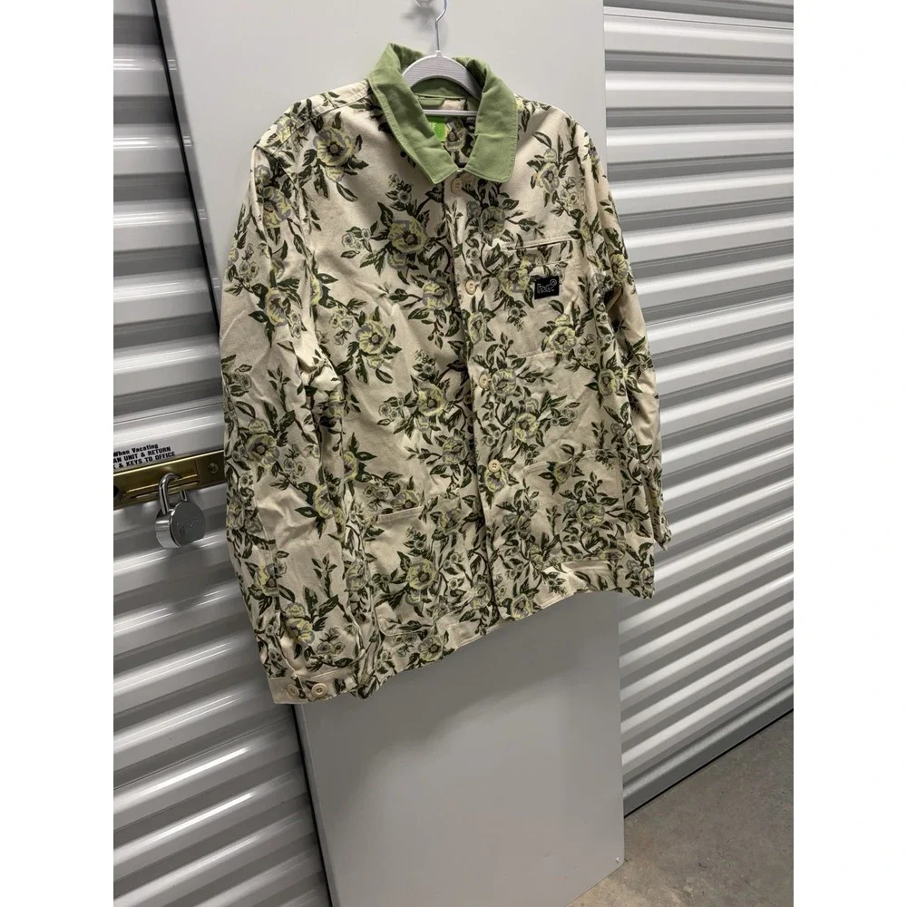 HUF Floral Chore Coat Jacket Size Large Men's  Green - Picture 5 of 6